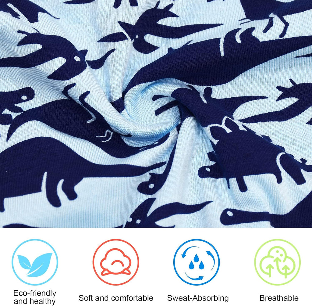 Boys Dinosaur Underwear- Pack of 5 Soft Cartoon Colorful Boxer Shorts Briefs with Fun for Kids Old
