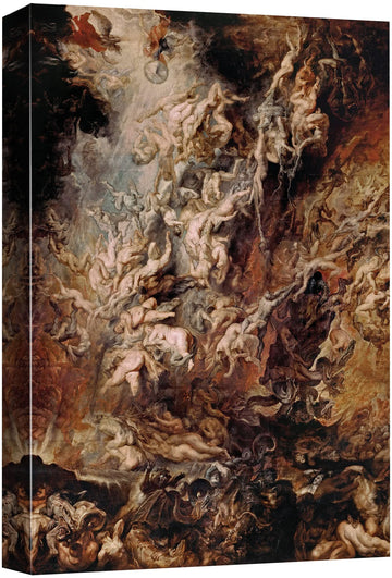 Oil Painting of Fall of The Rebel Angels by Peter Paul Rubens - Baroque Style - Hell, Heaven, Catholic, Christianity