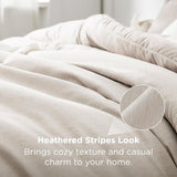 Queen Comforter Set - Beige Soft Bedding for All Seasons, Cationic Dyed Bed Set, 3 Pieces