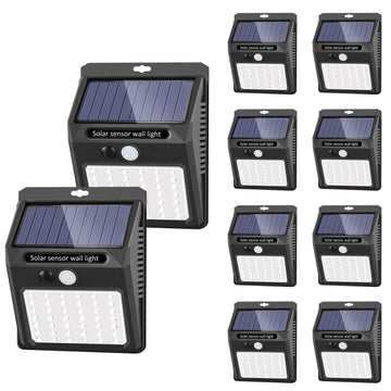 Solar Lights Outdoor [10 Pack /3 Working Mode], Solar Security Lights Solar Motion Sensor Lights Wireless IP 65