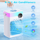 Portable Air Conditioners, Mini AC Unit Cooling Fan,1200ML Small Air Cooler Fans with Remote, 3 Mist,3 Speed,8 Light