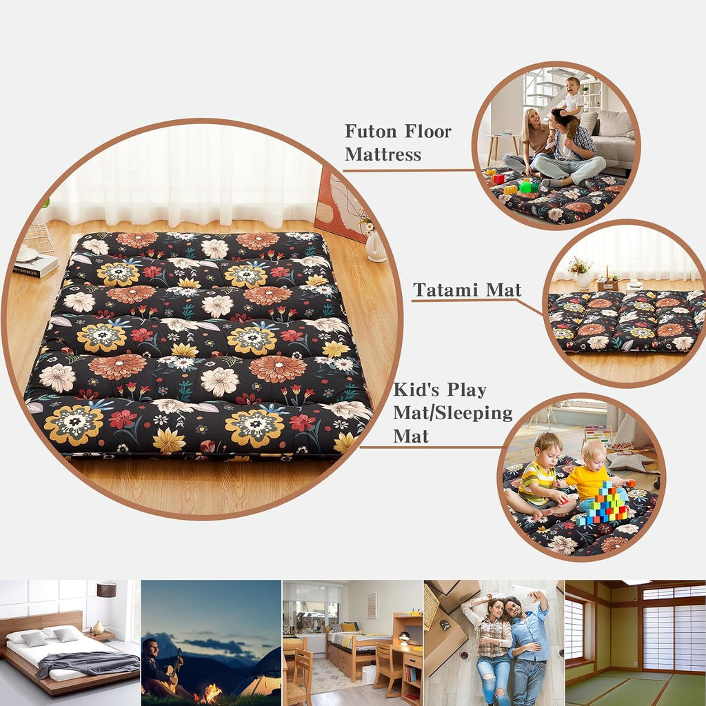 Japanese Floor Futon Mattress, Foldable Tatami Sleeping Bed