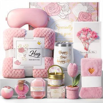 Birthday Gifts for Women, Get Well Soon Gifts Basket, Self Care Spa Gift Set for Mom Friend Sister Wife Grandma, Care