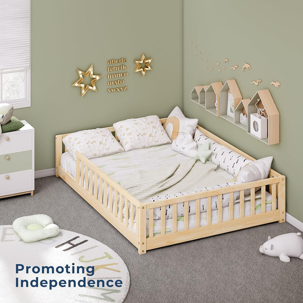 Montessori Floor Bed with Rails