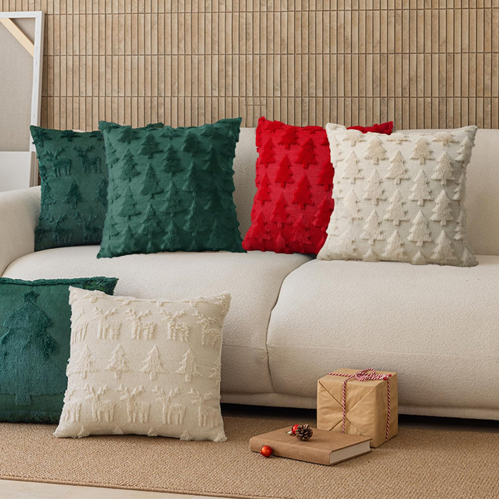 Christmas Pillow Covers 18x18, Dark Green Christmas Tree Decor