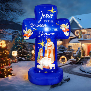 6ft Outdoor Christmas Inflatable Nativity Scene Built in LED Light