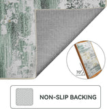Kelarea Washable Area Rug for Living Room, 8x10 Non Slip Modern Abstract Green Rugs