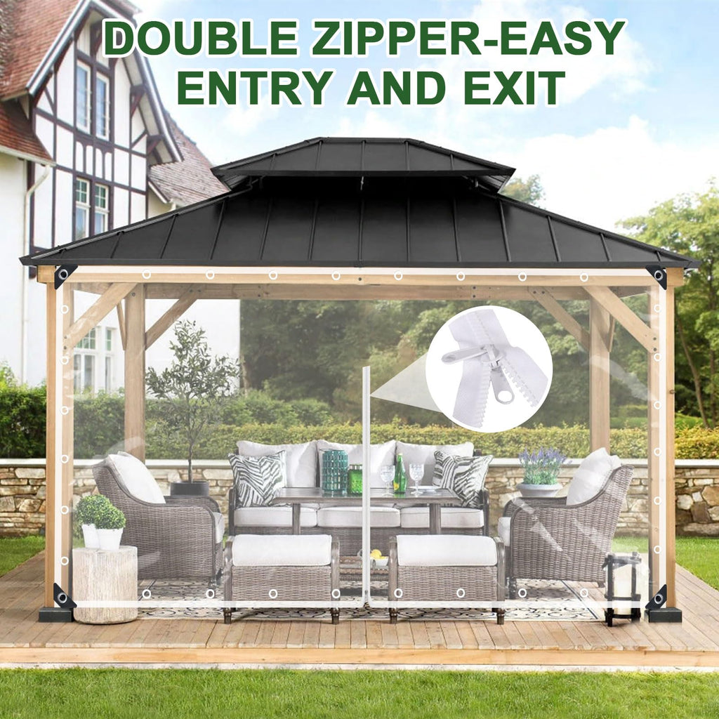 Clear Tarp with zipper door outdoor curtains vinyl Enclosure