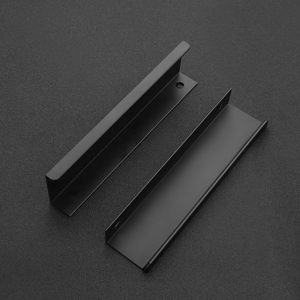 10 Pack Finger Pulls for Cabinets 128mm/5 Length Black Edge Pulls