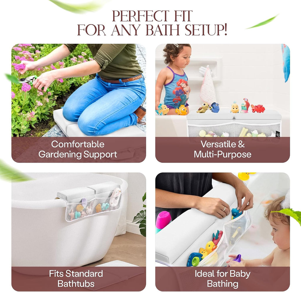 Comfortable Baby Bath Kneeler and Elbow Rest Pad Set - Kneeling Pad for Bathing Baby, Relieves Knee and Elbow Pain