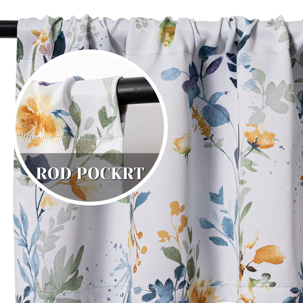 2 Pack Blackout Window Valance, 18 Inches Long Kitchen Window Curtains Over Sink Rod Pocket Pattern Valance Bedroom
