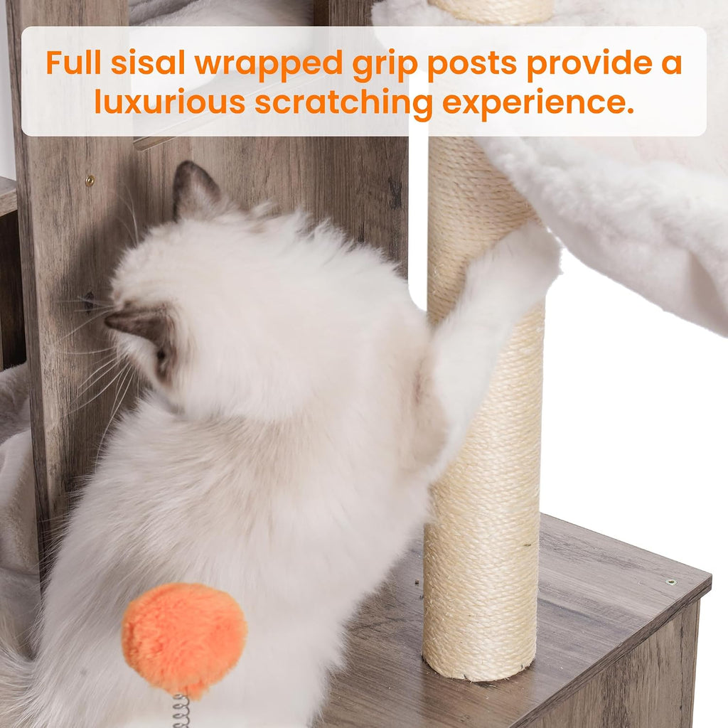 Cat Tree with Litter Box Enclosure for Indoor Big Cat
