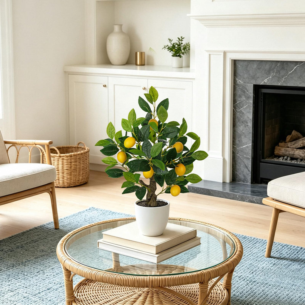 2Ft Fake Lemon Tree Artificial Lemons Tree in Pot Artificial Potted Plants