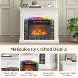 43'' Fireplace TV Stand for up to 55 inch TVs, Electric Fireplace with Mantel