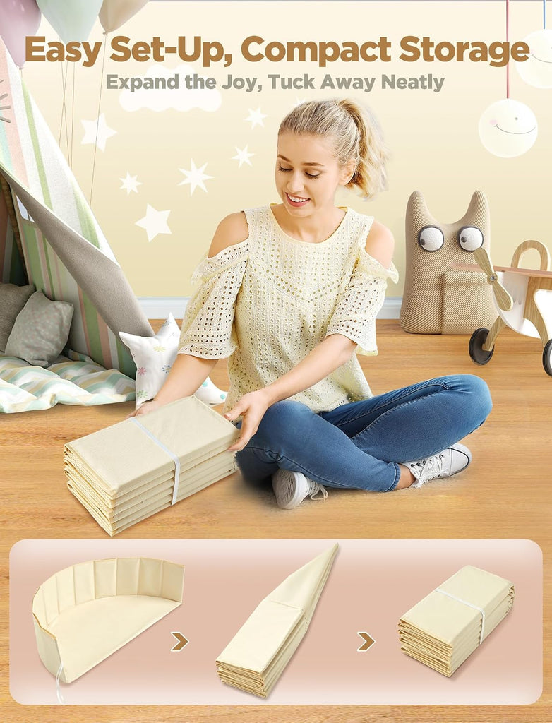 Large Ball Pit for Baby Toddler,44in Beige, Balls Not Include