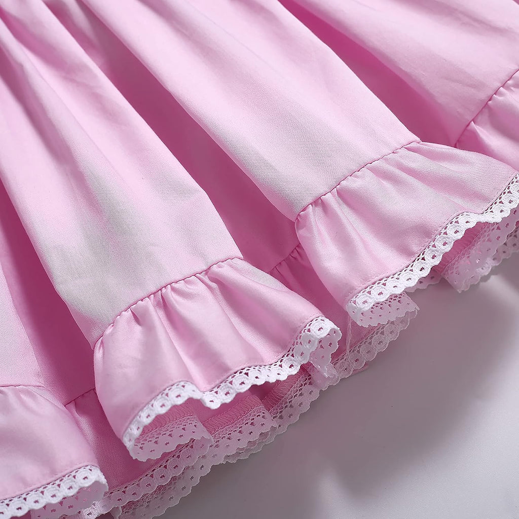 Baby Girls Summer Pink Smocked Sundress Clothes Outfit Newborn Infant Classic Hand Embroidered Smocking Dress