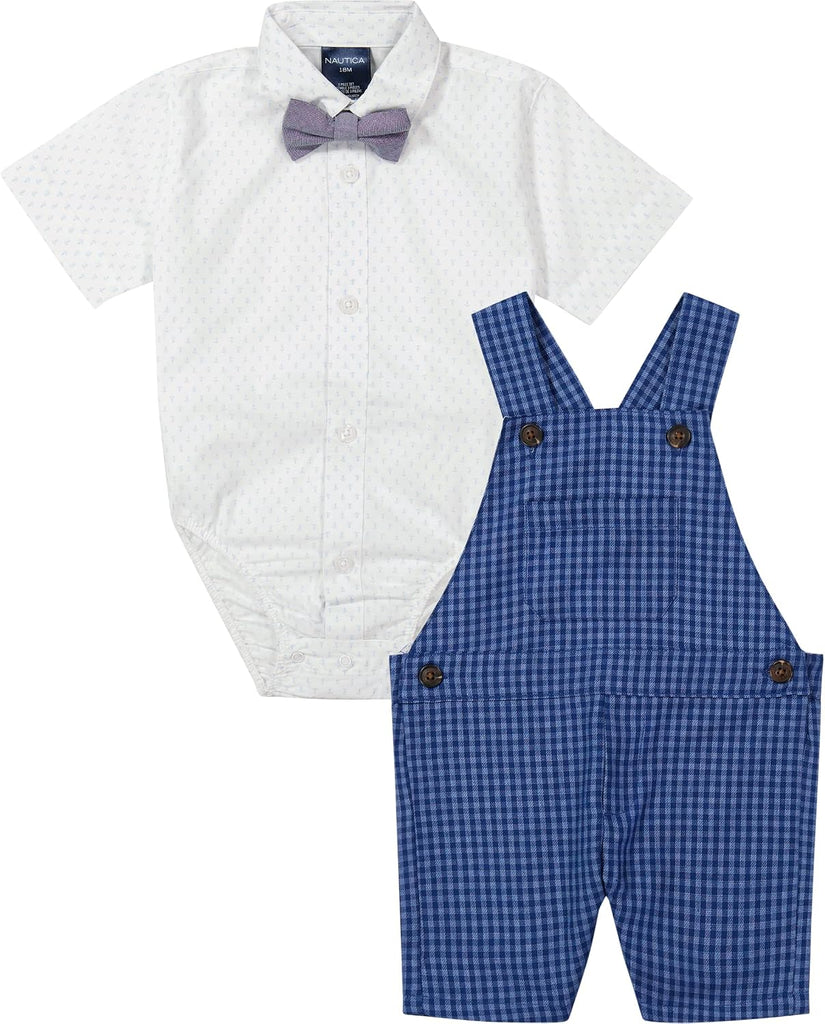 Baby Boys' piece Shortall, Bodysuit, and Bow Tie Set