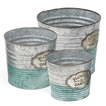 Galvanized Planter Pot Indoor and Outdoor Decoration