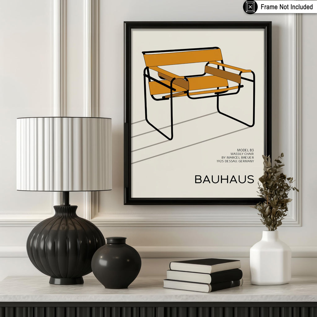 Art Wassily Chair Print - Bauhaus Poster - Minimal Art - Modern Gift for Men & Women - Great Wall Decor - 16x20