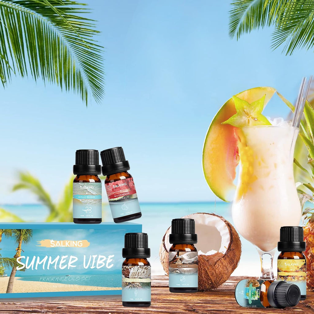 Summer Fragrance Oils Set, Essential Oils Set for Diffuser - Set of 6