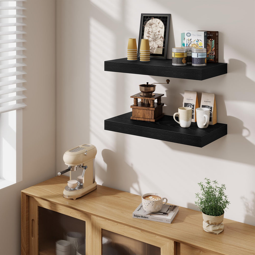 24 Inch Floating Shelves Wall-Mounted, 12 Inch Deep Wall Shelves, 24 x 12 Floating Shelf, Deep Storage Shelf Bathroom