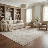 Washable Pink Medallion 10ft Runner Rug Traditional Beige Olive Tan Blush Dark Green Bordered Bethan