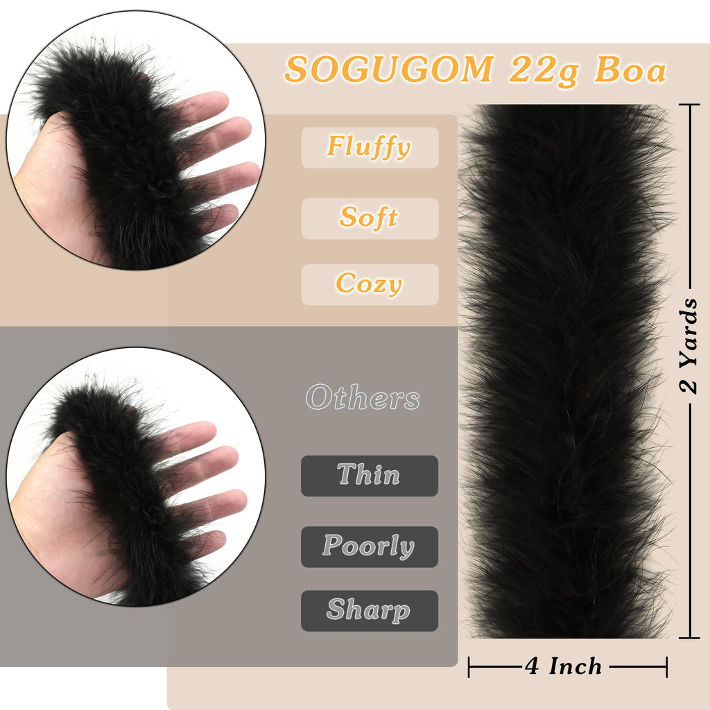 Light Pink 22G Marabou Feather Boa,2 Yards Boa for Crafting