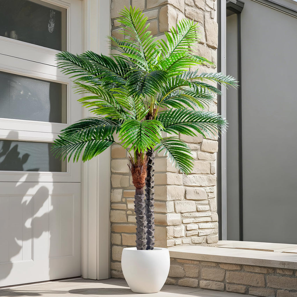 Large Artificial Tree Fake Silk Palm Plastic plantas Indoor Outdoor Realistic Floor Plants Big Faux Tropical Palm
