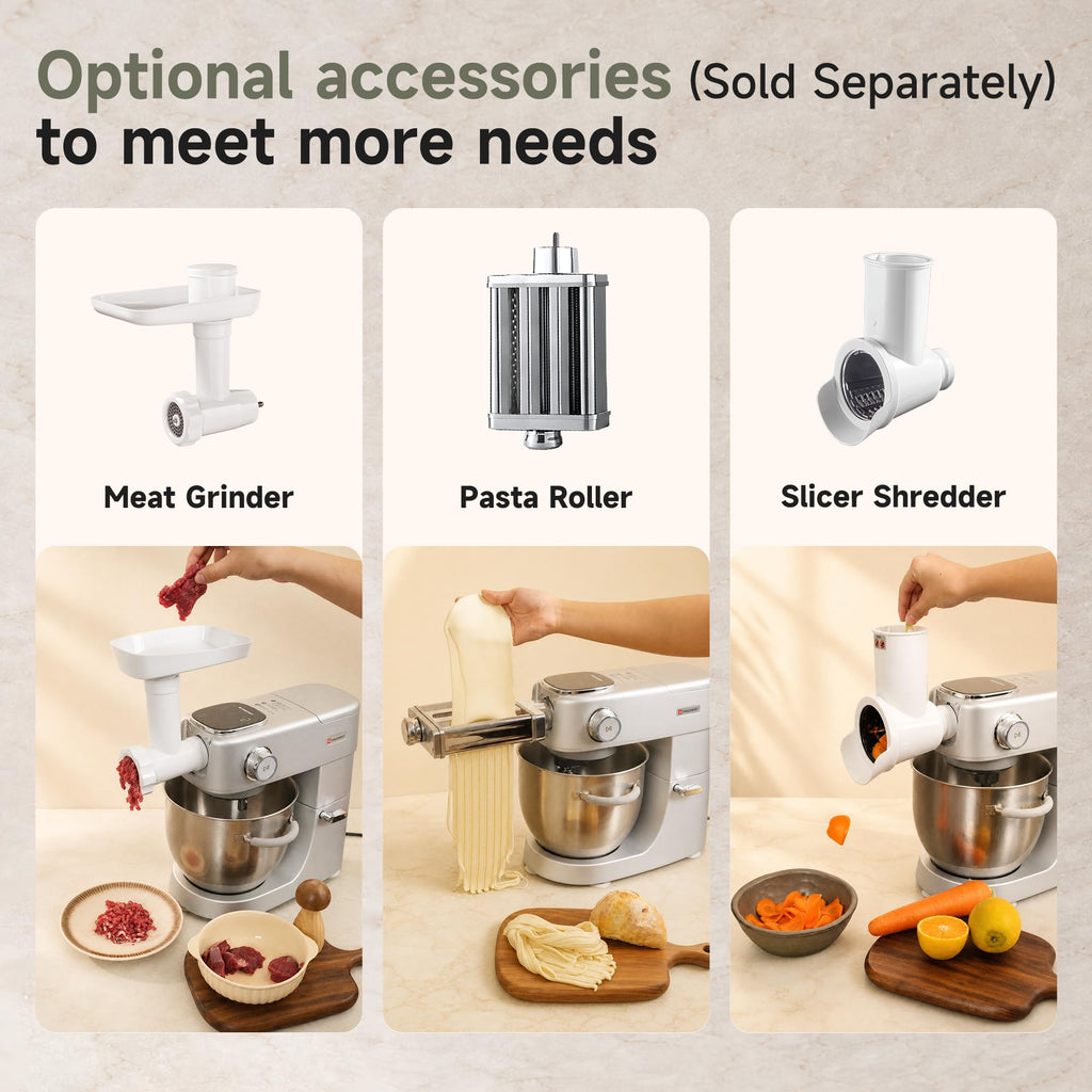 Stand Mixer 6QT XL Large, 4.5" LED Touch Screen Electric Household Stand Up Mixer, Full Metal Structure Standing