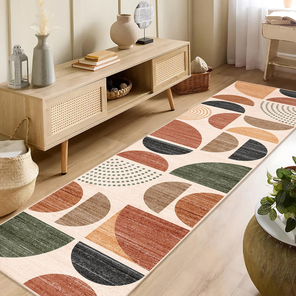 Boho Runner Rug Washable 2x8 Area Rugs Non Slip Modern Abstract