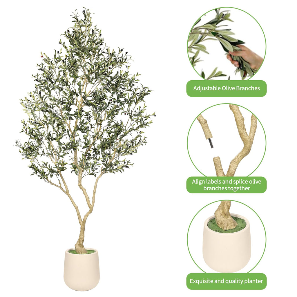 9FT Olive Trees Artificial Indoor with Large Exquisite Planter