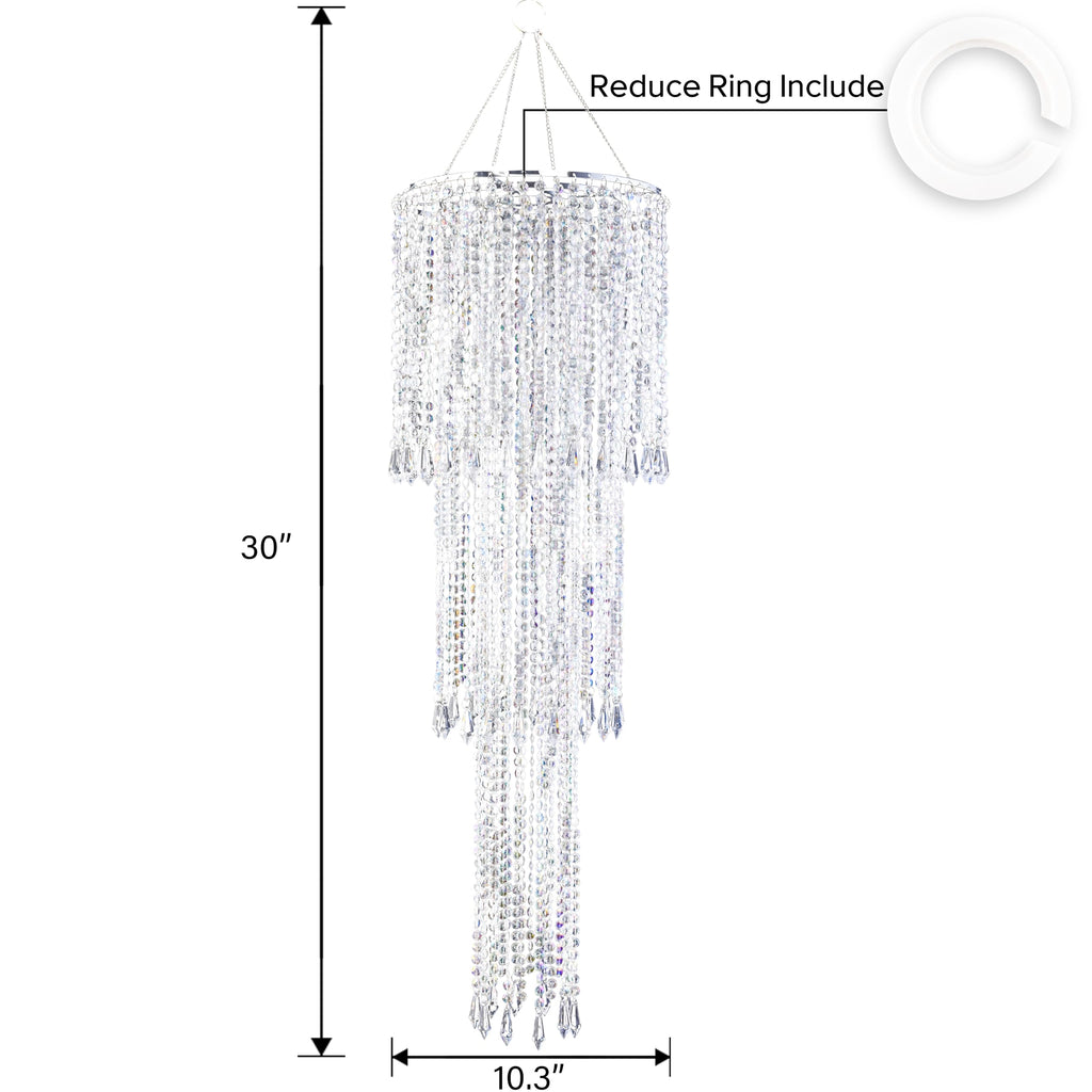 3 Tiers Modern Sparkling Acrylic Beaded Hanging Chandelier Shade