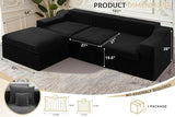 101" Modular Couch Sectionals with Ottoman, Big Comfy Cloud Couches, L Shaped 4 Seat Modular Sectional Sofa