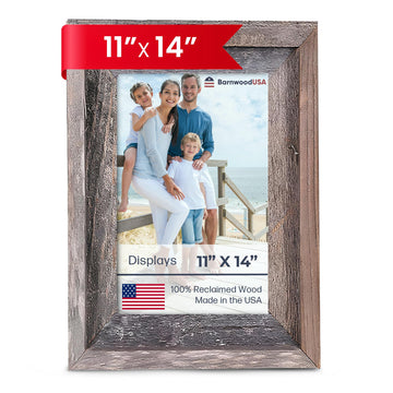 Farmhouse Style Picture Frame, 11x14, Natural Weathered Gray