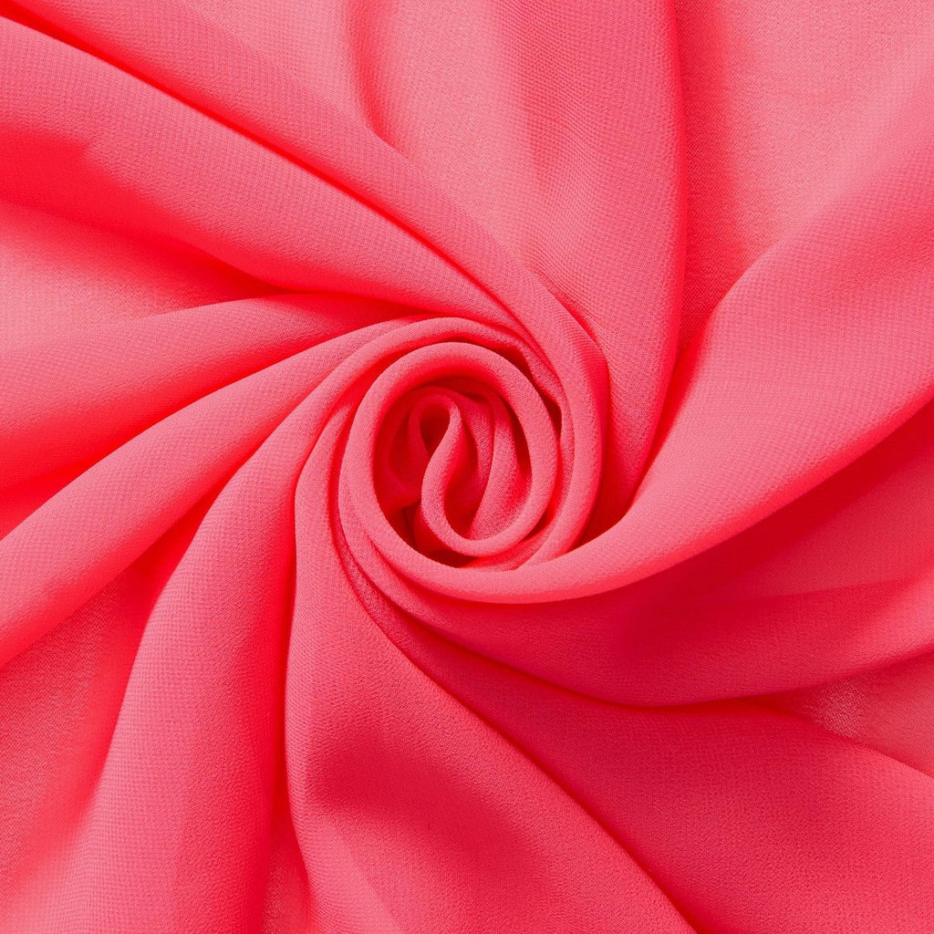 Chiffon Fabric Sheer Lightweight 60 Inch Wide Silky Polyester Georgette By The Yard & Wholesale - Watermelon (10