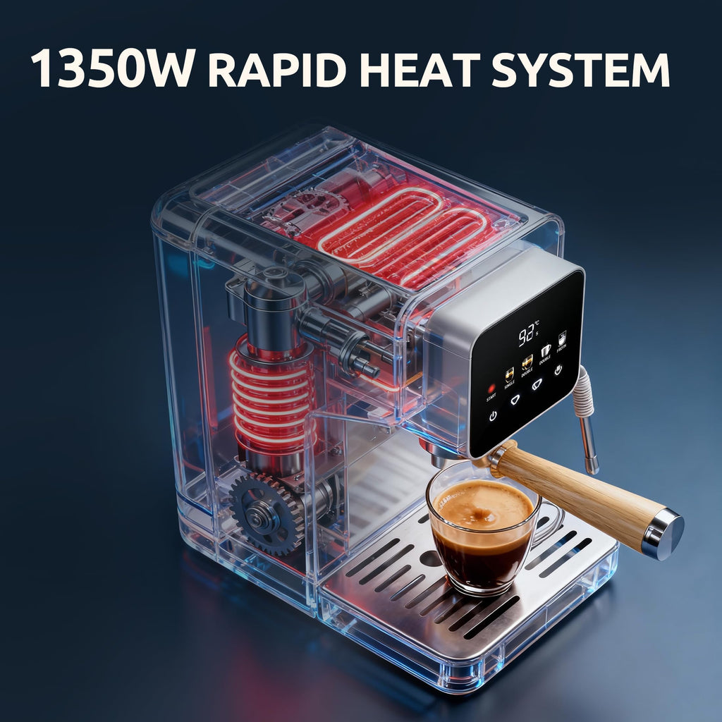 Touchscreen Espresso Machine with Steam Wand, 40.6oz Water Tank