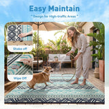 Outdoor Rug Carpet 8x10 Waterproof-Patio Rug Mat Reversible RV Camping Rug Picnic Mat Plastic Straw 