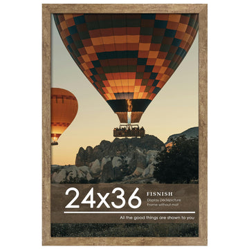 24x36 Poster Frame Natural Woodgrain Brown, for Wall Mount, 1 Pack