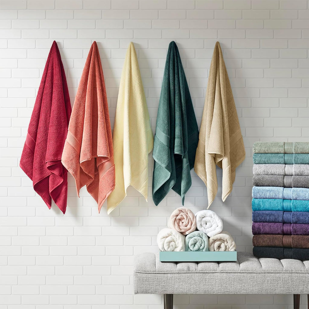 Park 800GSM 100% Cotton Bathroom Bath Towel Set of 8, Cream | Long Staple, Highly Absorbent, Durable Hotel Spa
