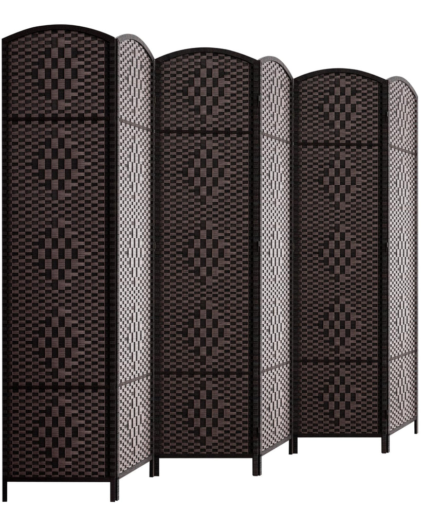 Room Divider, Folding Privacy Screen, 6Panel Wall Divider, Dark Mocha