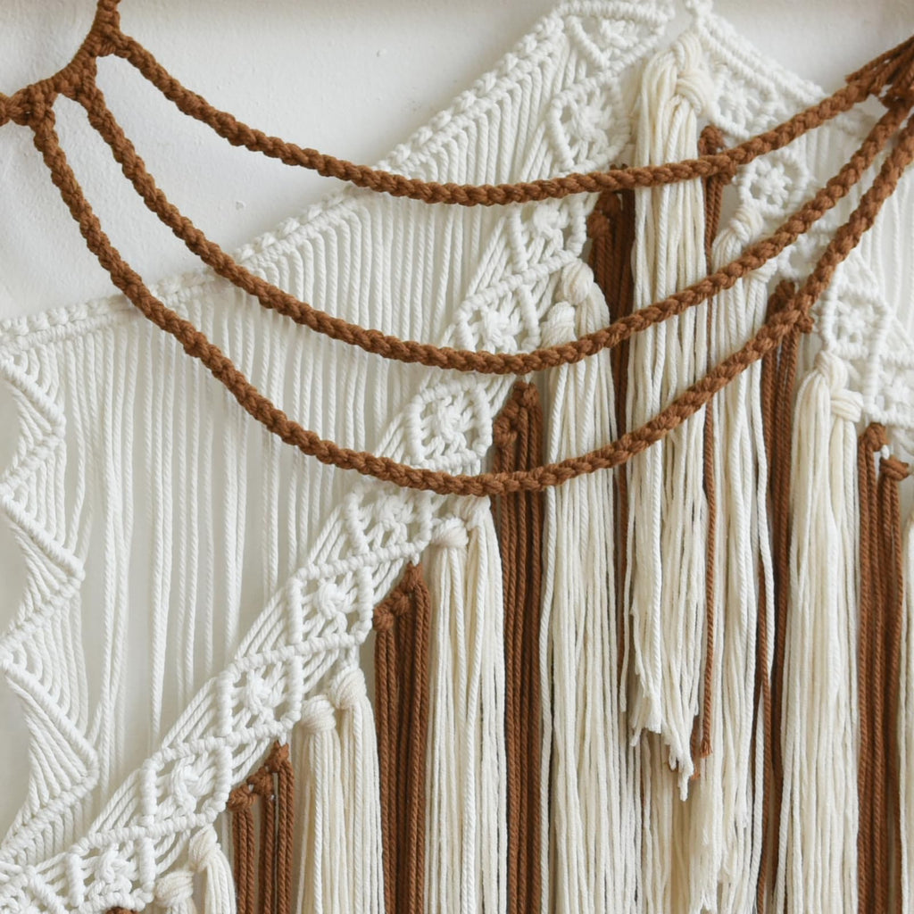Macrame Wall Hanging Handwoven Geometric Tapestry Woven Decor 47" W*35" L