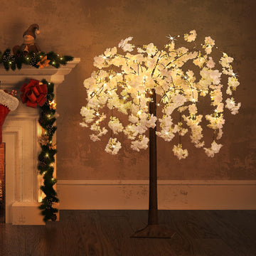 Lighted Cherry Blossom Tree LED Artificial Trees, Warm White