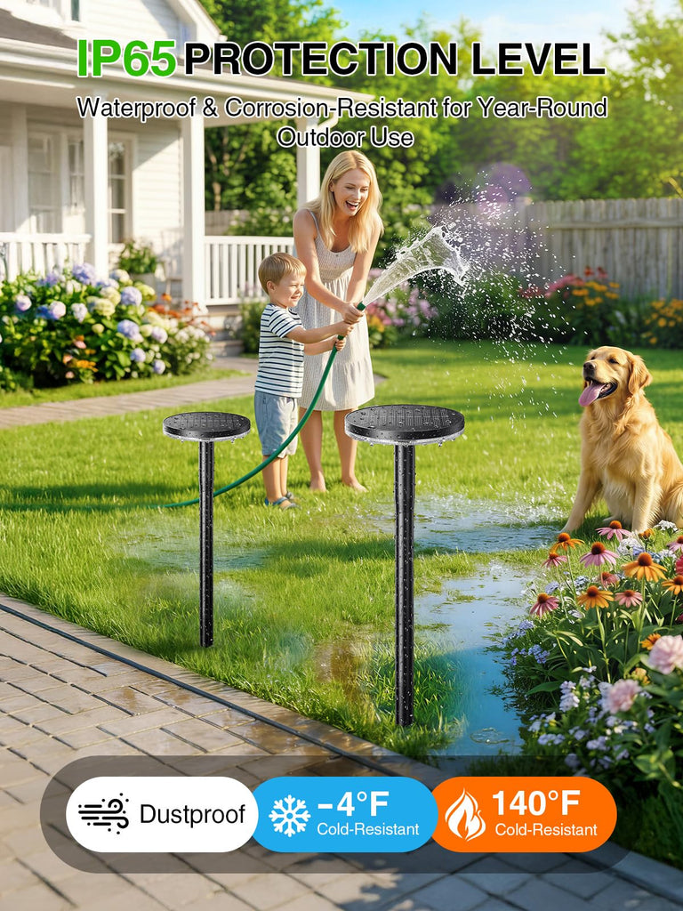 3X Larger & Taller Solar Pathway Lights Outdoor, 6 Pack Metal Solar Powered Garden Lights Waterproof, 2 Lighting