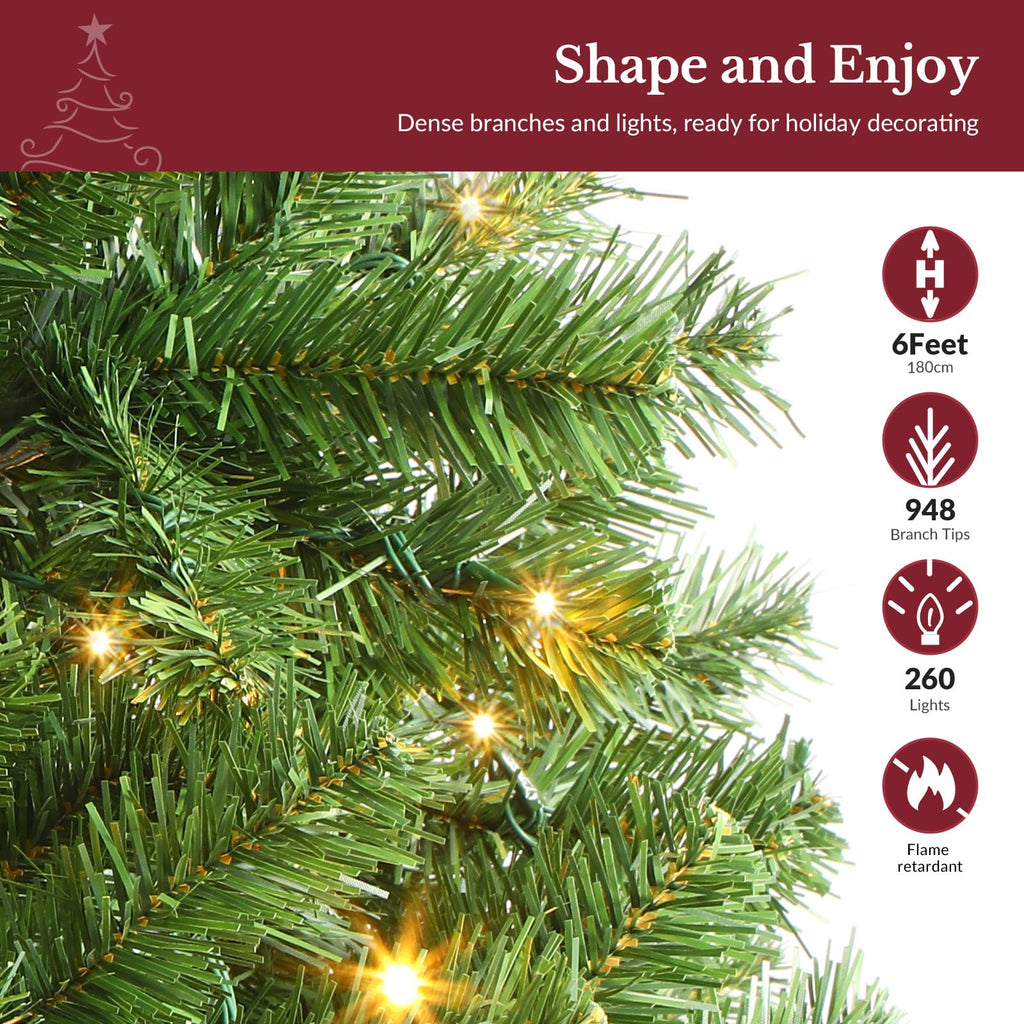 6ft Classic Spruce Artificial Prelit Christmas Tree