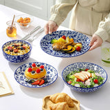 SELENE Plates and Bowls Set for 6, 24 Pieces Dinnerware Sets, Mircowave and Dishwasher Safe Dishes Set