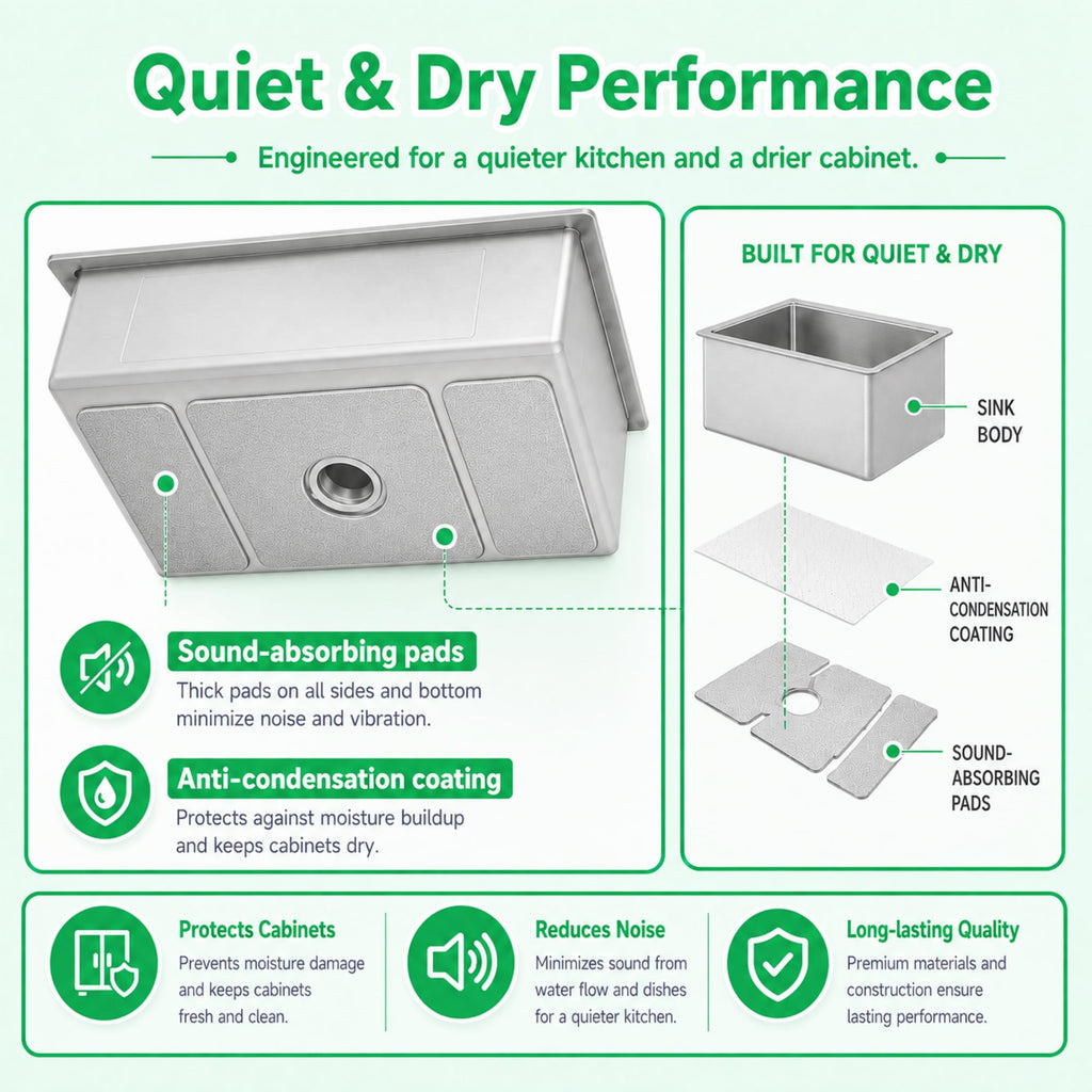 Drop In 28" X 22", Single Bowl Workstation Sinks