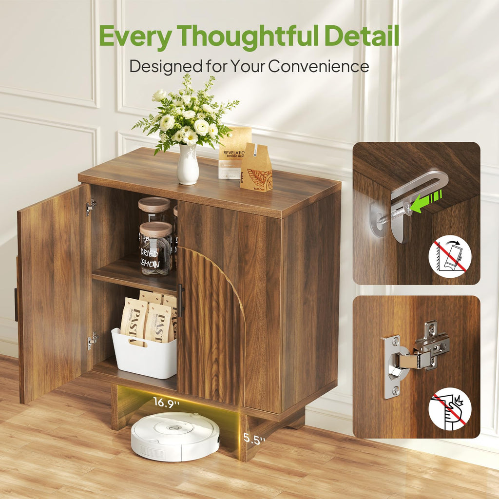 Sideboard Buffet Cabinet With Storage, Accent Cabinet, Walnut
