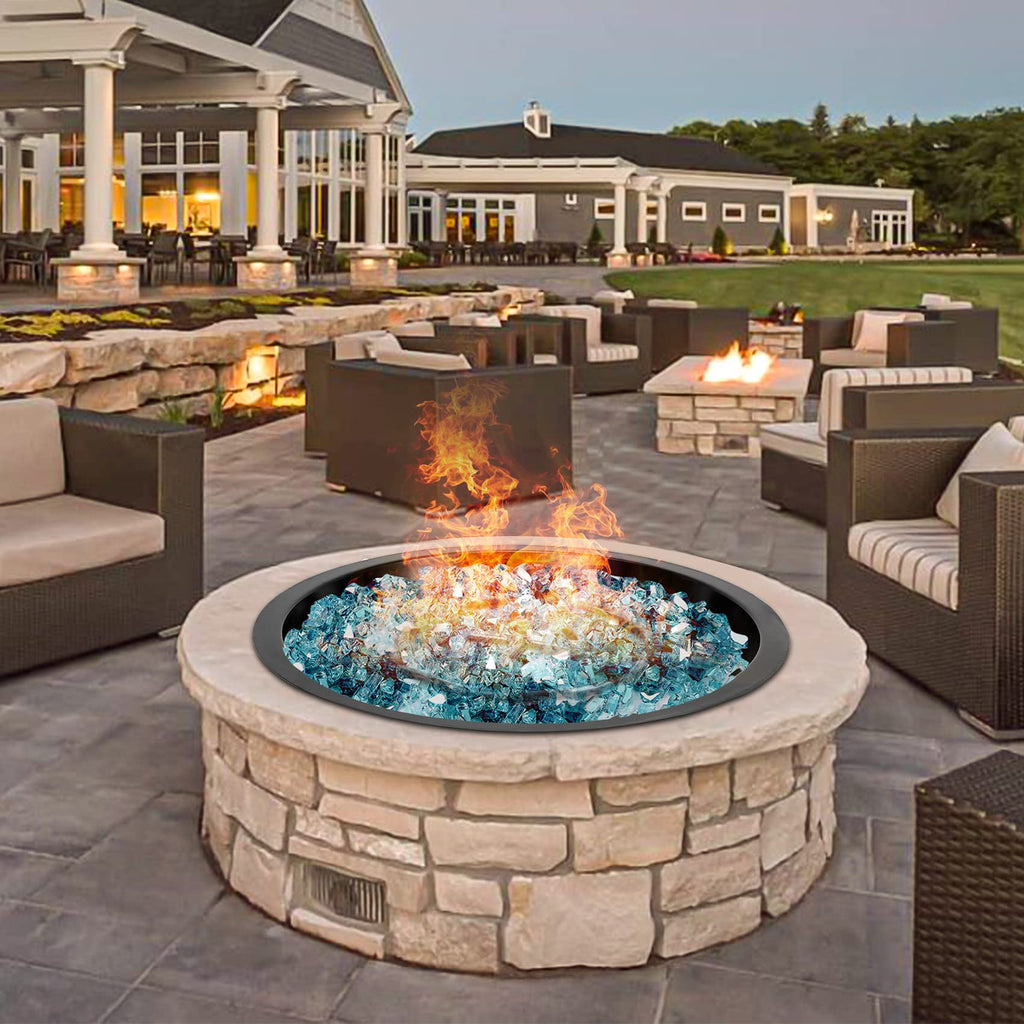19-Inch Round Fire Pit Burner Pan Drop-in Gas Firepit Insert
