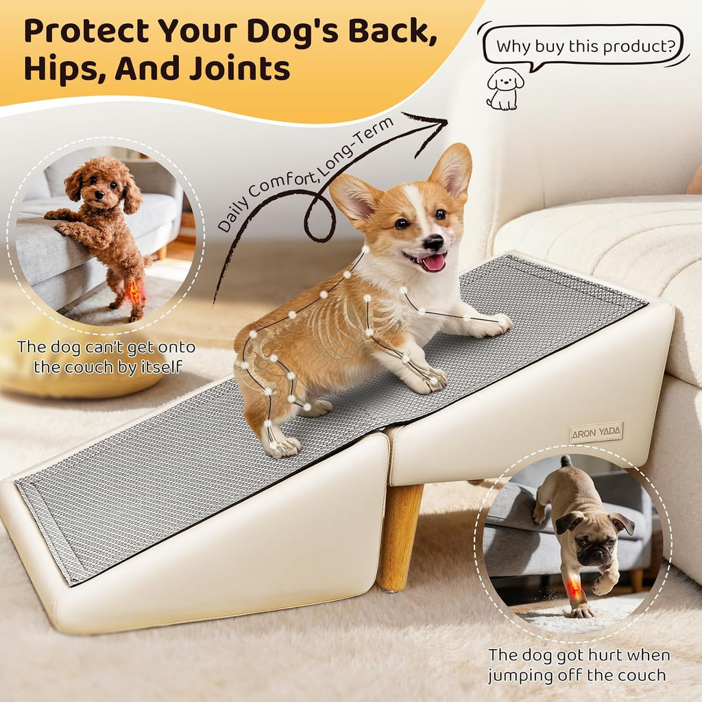 Dog Ramp for Couch, 16"H 2-in-1 Non-Slip Dog Stairs for Small Dogs