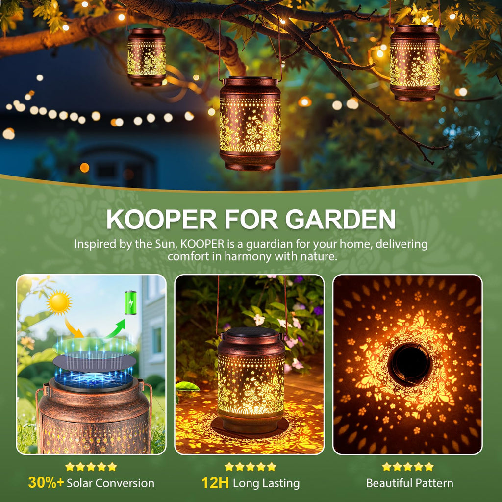 Solar Lanterns Outdoor Waterproof Birthday Gifts for Women Mon Grandma, 2 Pack Brighter Hummingbird Hanging Solar